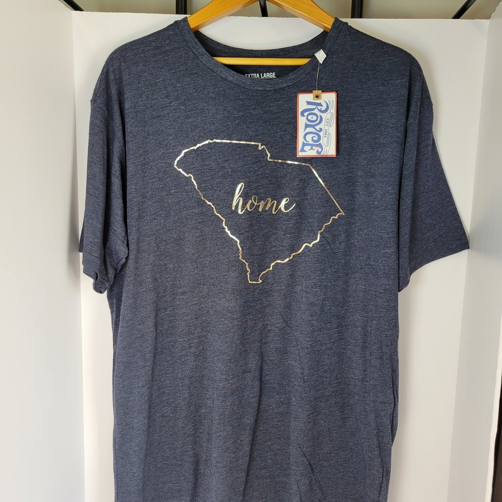 Royce Apparel South Carolina Home Graphic T-Shirt Navy Gold Foil XL 61A04HOM